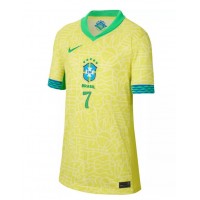 Maglia Calcio Brasile Vinicius Junior #7 Prima Divisa Donna Copa America 2024 Manica Corta